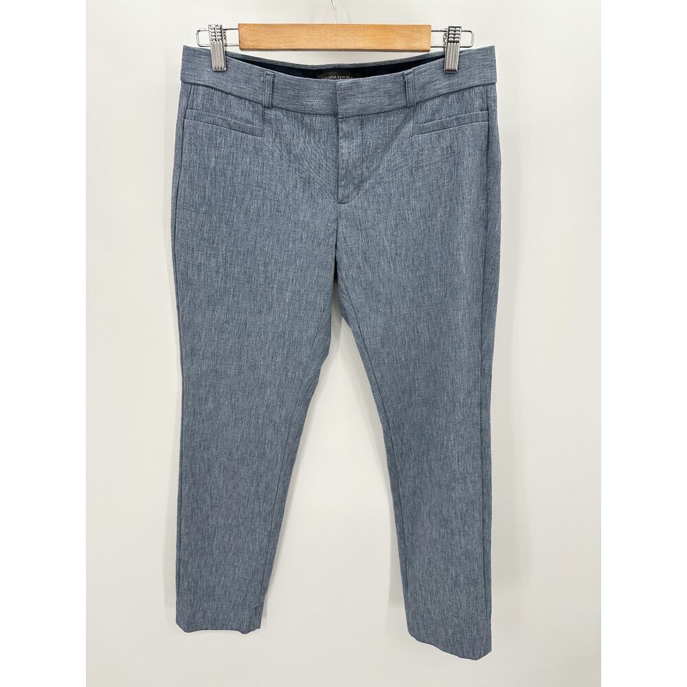 Banana Republic Pants Women 4 Blue Sloan Hidden Fly Skinny Leg Cotton Blend